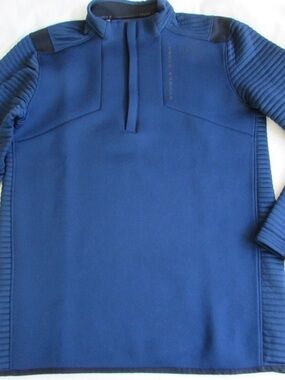 Under Armor Golf Cold Gear Navy Blue Structured Quarter-Zip Pullover. Men’s Med.